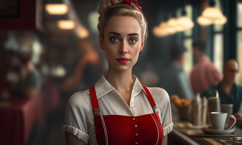 Waitress in a cafe