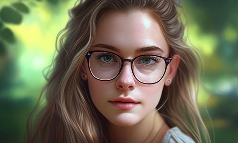 Beautiful girl with glasses