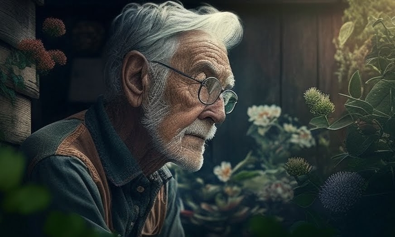 Grandpa in the garden